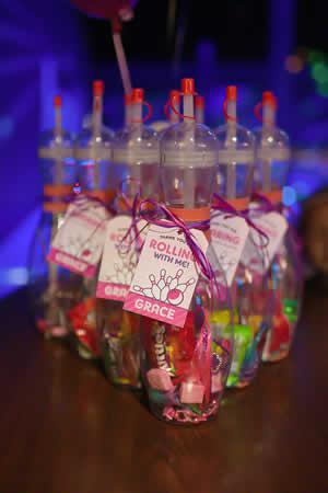clear bowling pin party favors