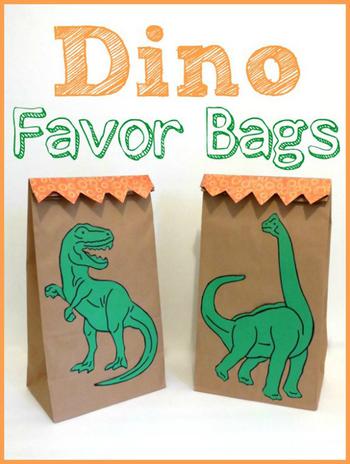 Diy Dinosaur Party Favor Bag Ideas