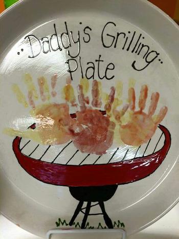 Diy Fathers Day Handprinted Platter