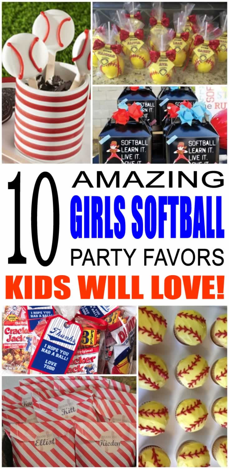 Girls Softball Party Favor Ideas