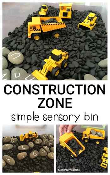 Contruction Themed Sensory Bin