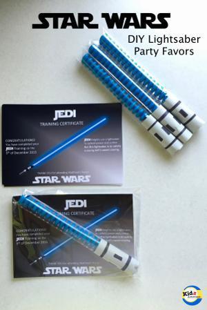 DIY Light Saber Party Favor with Training Certificate