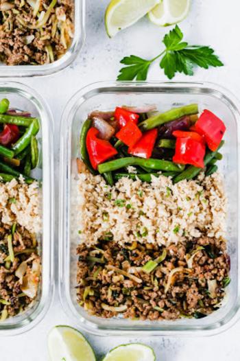 Ground Turkey Cauliflower Rice Veggie Bowls