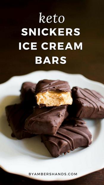Keto Ice Cream Snickers Bars