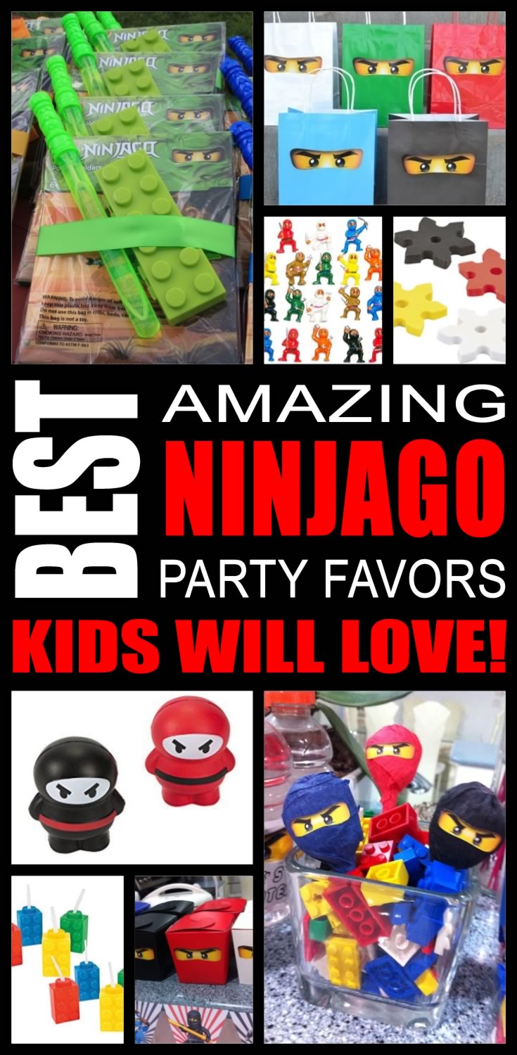 20 LEGO Ninjago Movie Party Favors Bubbles Labels Treat Goodie Loot Gift Bags 